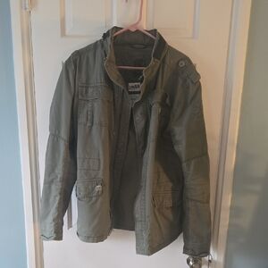 Men's Vintage Khaki Military Jacket Size L